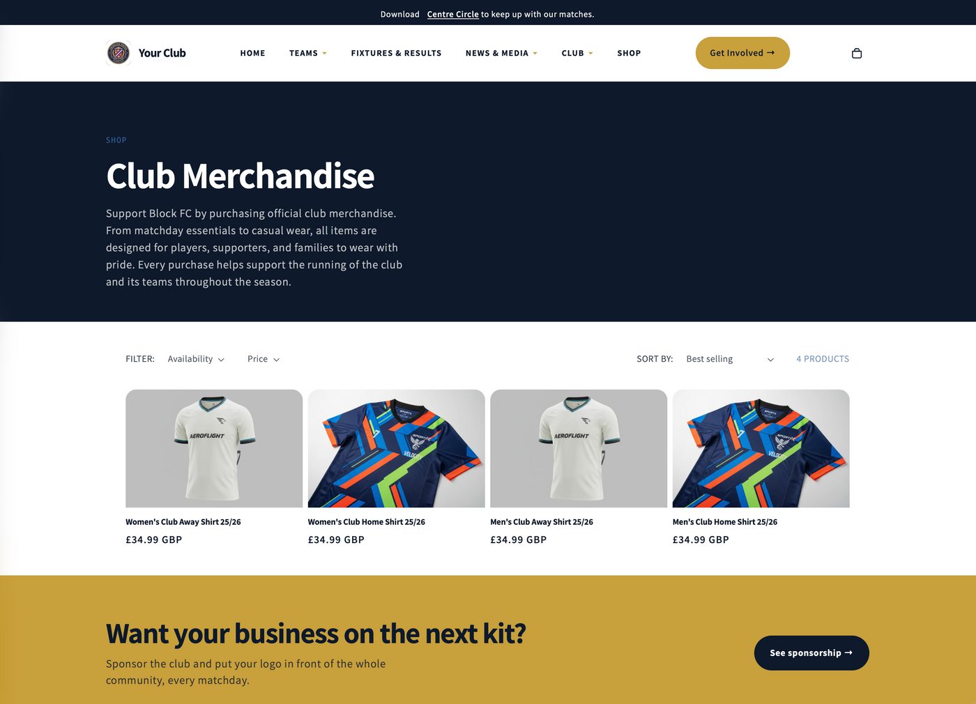 Amateur Football Club Website